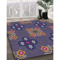 Patterned Silver Gray Novelty Rug, pat2042