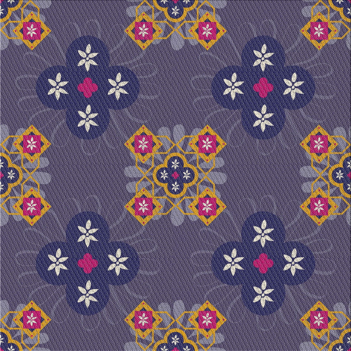 Square Patterned Silver Gray Novelty Rug, pat2042