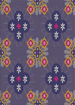 Patterned Silver Gray Novelty Rug, pat2042