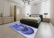 Patterned Sky Blue Rug in a Bedroom, pat2043blu