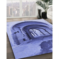 Patterned Sky Blue Rug, pat2043blu