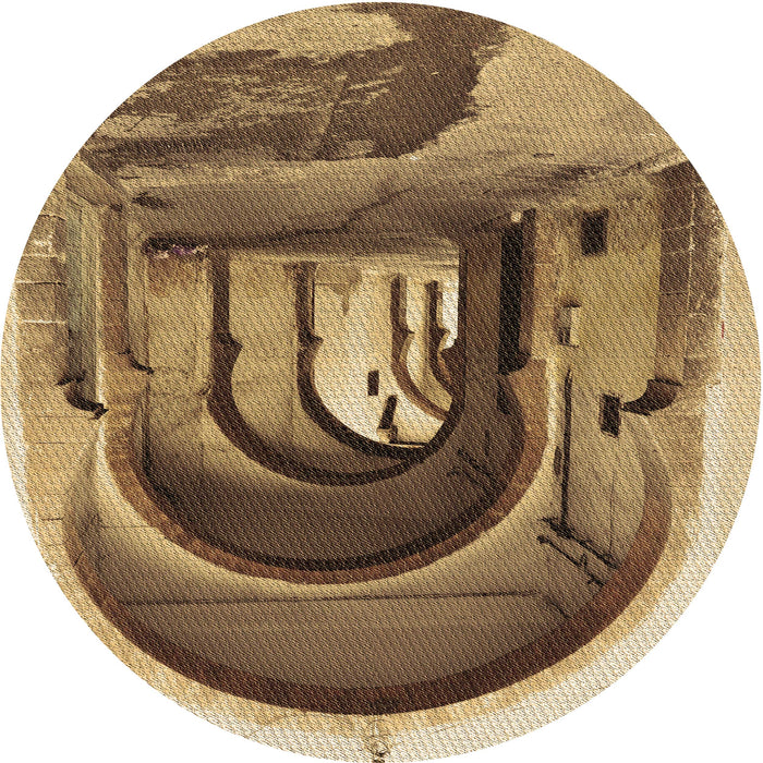 Square Patterned Saddle Brown Rug, pat2043brn