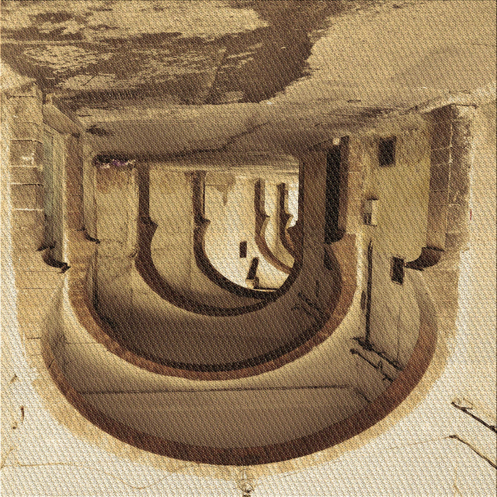 Round Patterned Saddle Brown Rug, pat2043brn