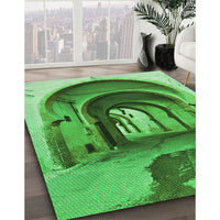 Patterned Green Rug, pat2043grn