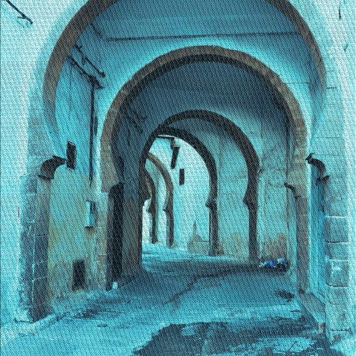 Patterned Teal Green Rug, pat2043lblu