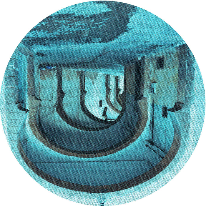 Square Patterned Teal Green Rug, pat2043lblu