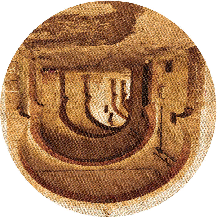 Square Patterned Orange Rug, pat2043org