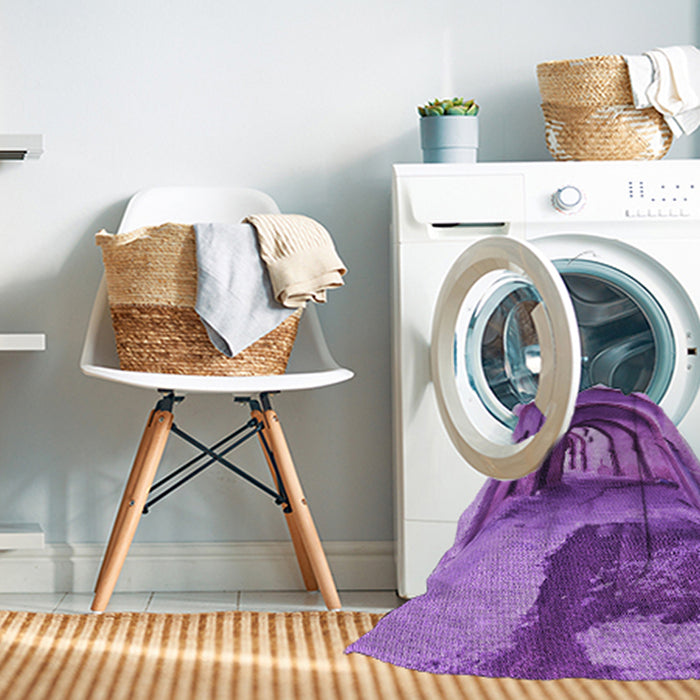 Machine Washable Transitional Violet Purple Rug in a Washing Machine, wshpat2043pur