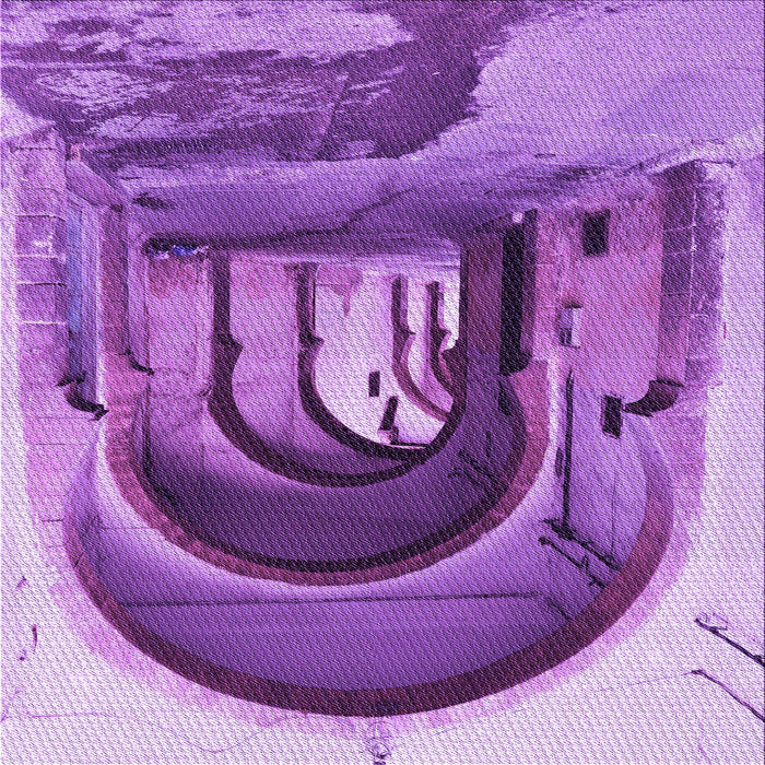 Round Patterned Violet Purple Rug, pat2043pur