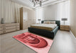 Patterned Red Rug in a Bedroom, pat2043rd