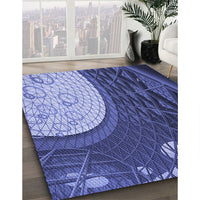 Patterned Sky Blue Rug, pat2044blu