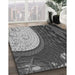 Patterned Dark Gray Black Rug in Family Room, pat2044gry