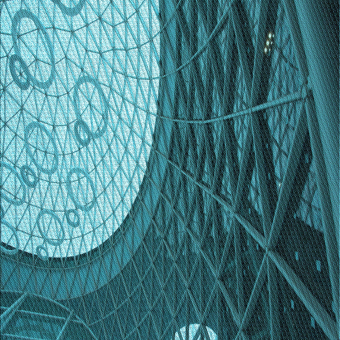 Patterned Medium Teal Green Rug, pat2044lblu