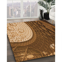 Patterned Red Brown Rug, pat2044org