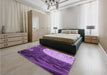 Patterned Purple Rug in a Bedroom, pat2044pur