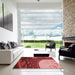 Square Patterned Red Rug in a Living Room, pat2044rd