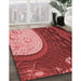 Patterned Red Rug in Family Room, pat2044rd