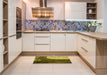 Patterned Orange Gold Rug in a Kitchen, pat2044yw