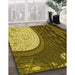 Patterned Orange Gold Rug in Family Room, pat2044yw