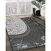 Patterned Charcoal Black Novelty Rug in Family Room, pat2044