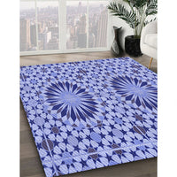 Patterned Jeans Blue Rug, pat2045blu