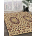 Patterned Yellow Orange Rug in Family Room, pat2045brn