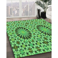 Patterned Forest Green Rug, pat2045grn