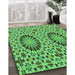 Machine Washable Transitional Forest Green Rug in a Family Room, wshpat2045grn