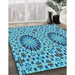 Patterned Blue Rug in Family Room, pat2045lblu