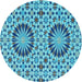 Square Patterned Blue Rug, pat2045lblu