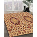 Patterned Orange Rug in Family Room, pat2045org