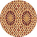 Square Patterned Orange Rug, pat2045org