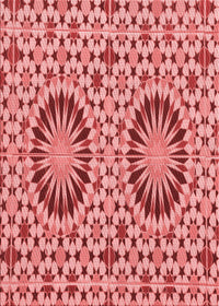 Machine Washable Transitional Light Coral Pink Rug, wshpat2045rd