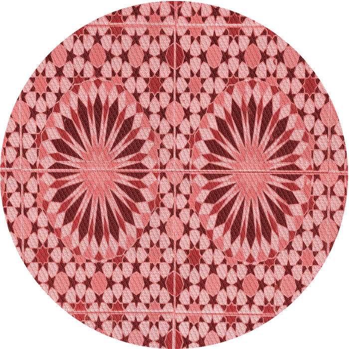 Square Patterned Light Coral Pink Rug, pat2045rd