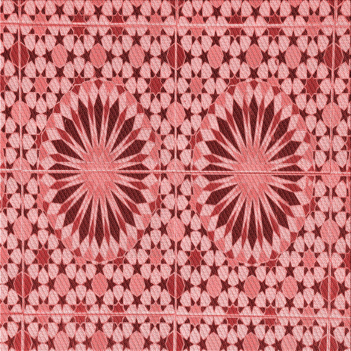 Round Patterned Light Coral Pink Rug, pat2045rd