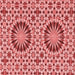 Round Patterned Light Coral Pink Rug, pat2045rd