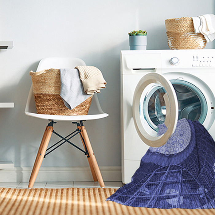 Machine Washable Transitional Sky Blue Rug in a Washing Machine, wshpat2046blu