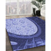 Patterned Sky Blue Rug in Family Room, pat2046blu