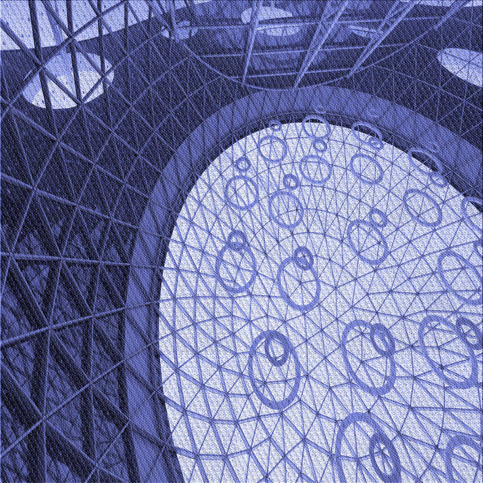 Round Machine Washable Transitional Sky Blue Rug, wshpat2046blu