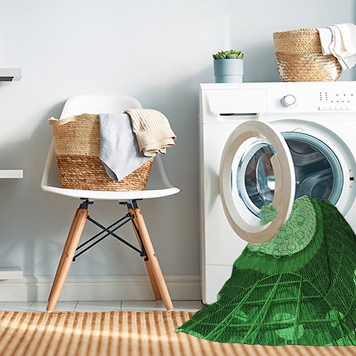 Machine Washable Transitional Deep Emerald Green Rug in a Washing Machine, wshpat2046grn
