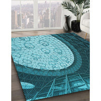 Patterned Diamond Blue Rug, pat2046lblu