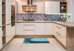 Patterned Diamond Blue Rug in a Kitchen, pat2046lblu