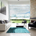 Square Patterned Diamond Blue Rug in a Living Room, pat2046lblu