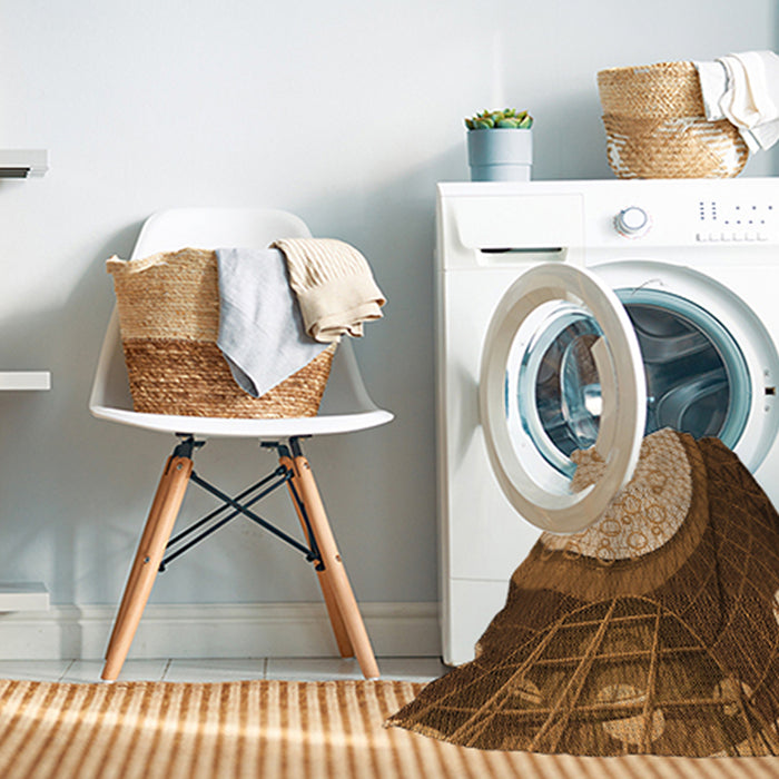 Machine Washable Transitional Red Brown Rug in a Washing Machine, wshpat2046org