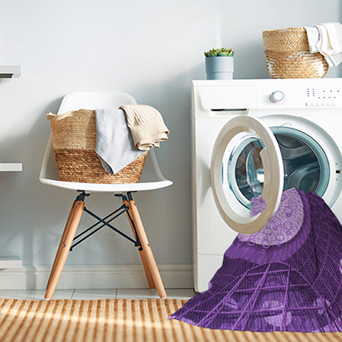 Machine Washable Transitional Violet Purple Rug in a Washing Machine, wshpat2046pur