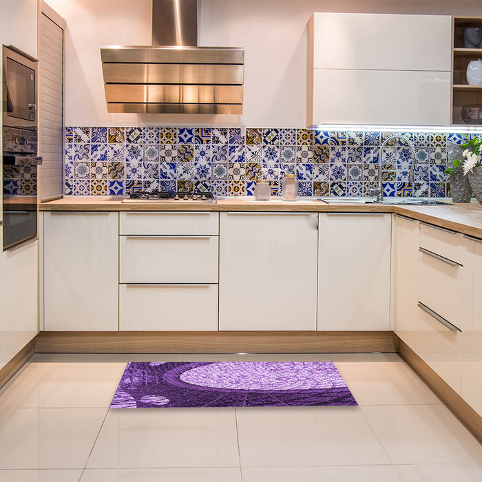 Patterned Violet Purple Rug in a Kitchen, pat2046pur