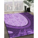 Patterned Violet Purple Rug in Family Room, pat2046pur