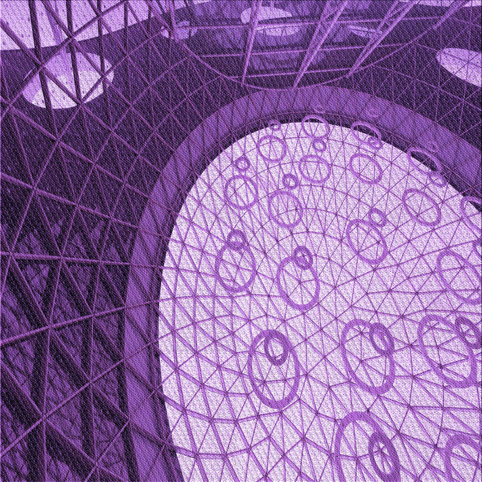 Round Machine Washable Transitional Violet Purple Rug, wshpat2046pur