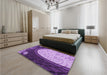 Patterned Violet Purple Rug in a Bedroom, pat2046pur