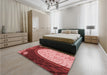 Patterned Light Coral Pink Rug in a Bedroom, pat2046rd